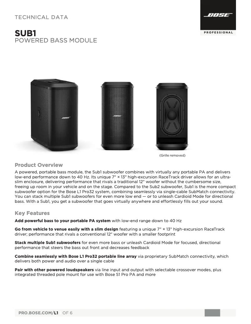 Image de la première page du manuel de l'appareil Sub1