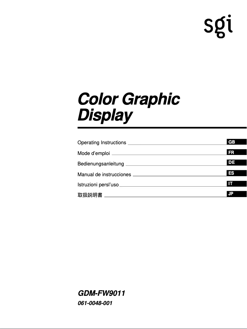 Page 1 de la notice Manuel utilisateur Sony GDM-FW9011