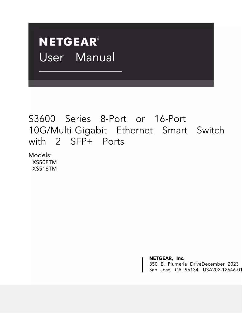 Page n°1 - Manuel utilisateur Netgear XS508TM