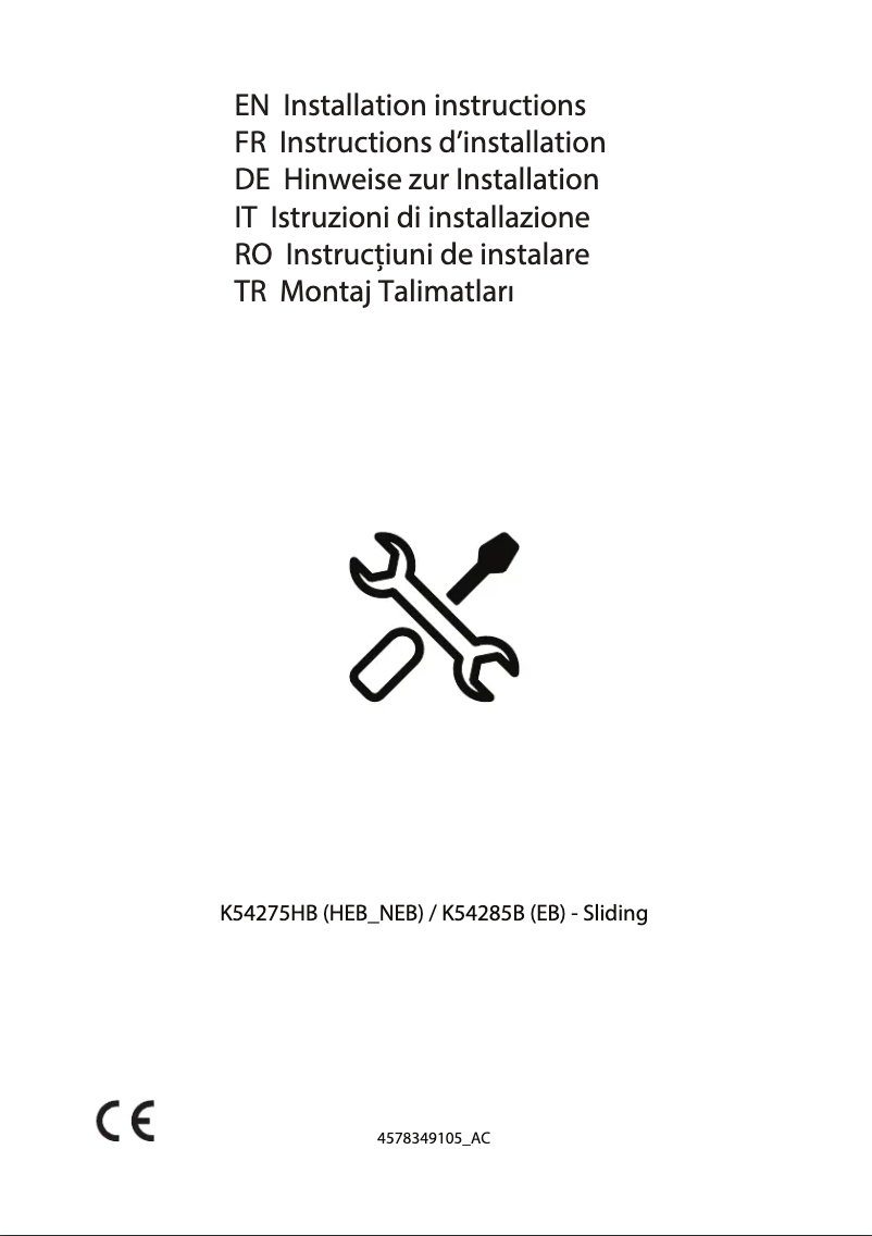 Page n°1 - Guide d'installation Beko BCSA283E4SN