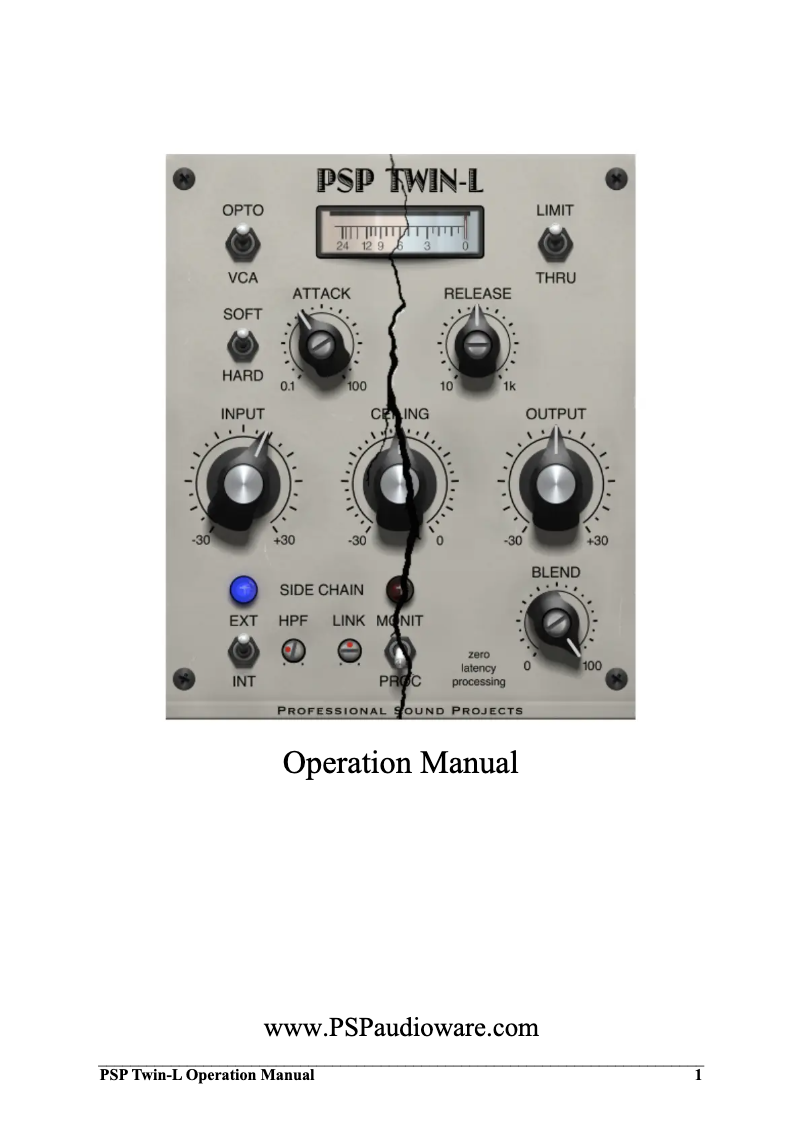 Page 1 de la notice Manuel utilisateur PSP Audioware Twin-L