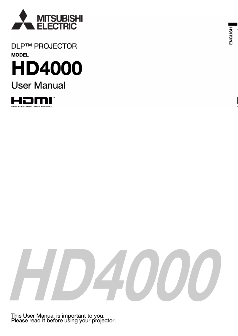 Image de la première page du manuel de l'appareil HD4000U