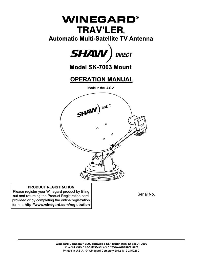 Imagen de la primera página del manual del dispositivo TRAV'LER SK-7003
