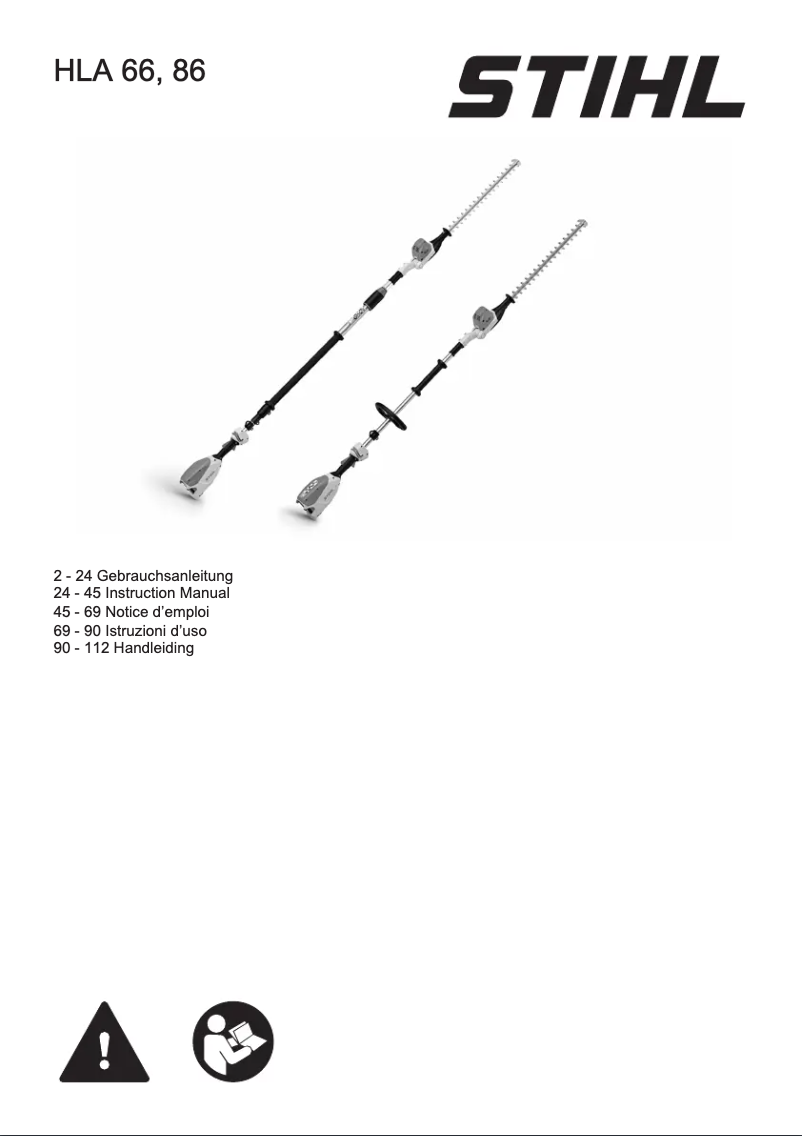 Page 1 de la notice Manuel utilisateur Stihl HLA 86