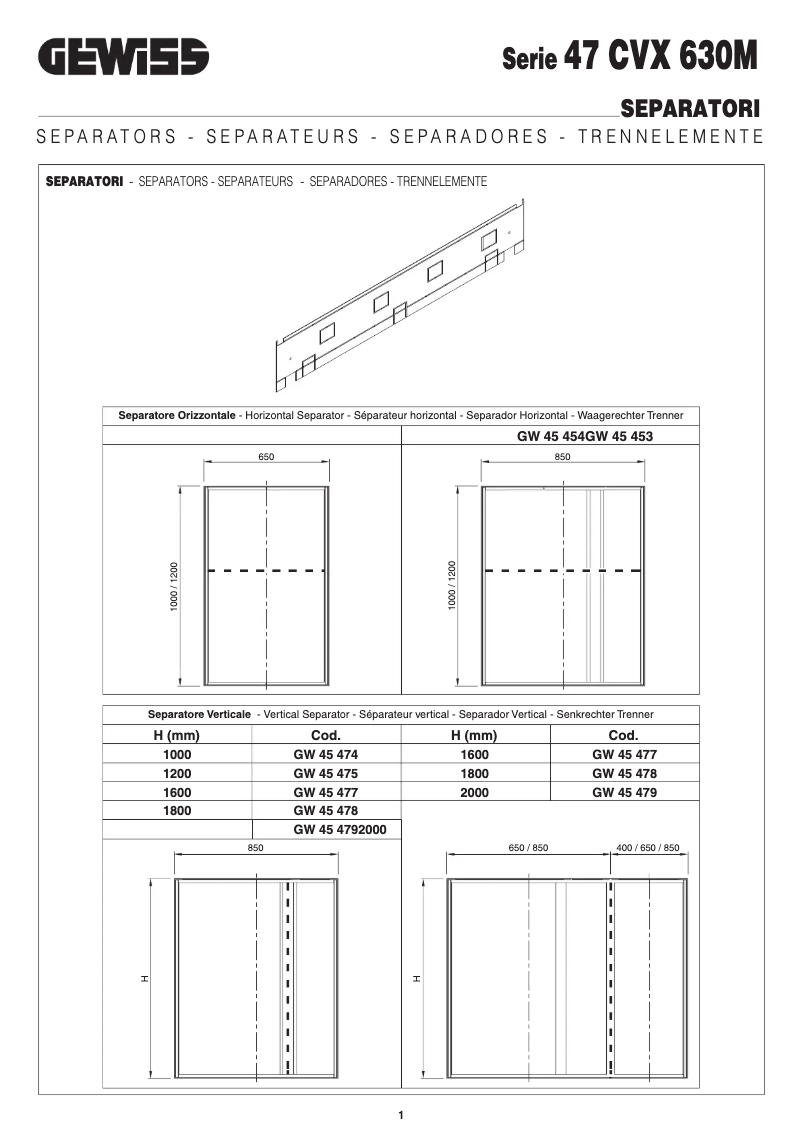 Page 1 de la notice Manuel utilisateur Gewiss GW45458