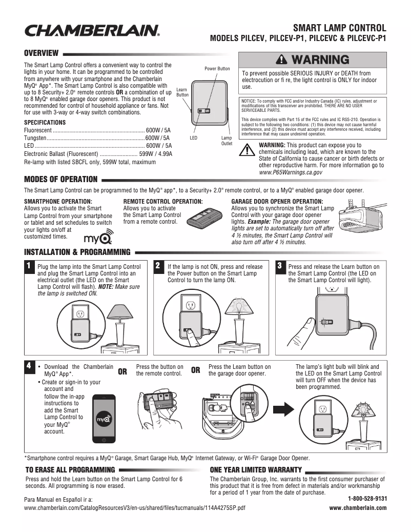 Image de la première page du manuel de l'appareil PILCEV-P1