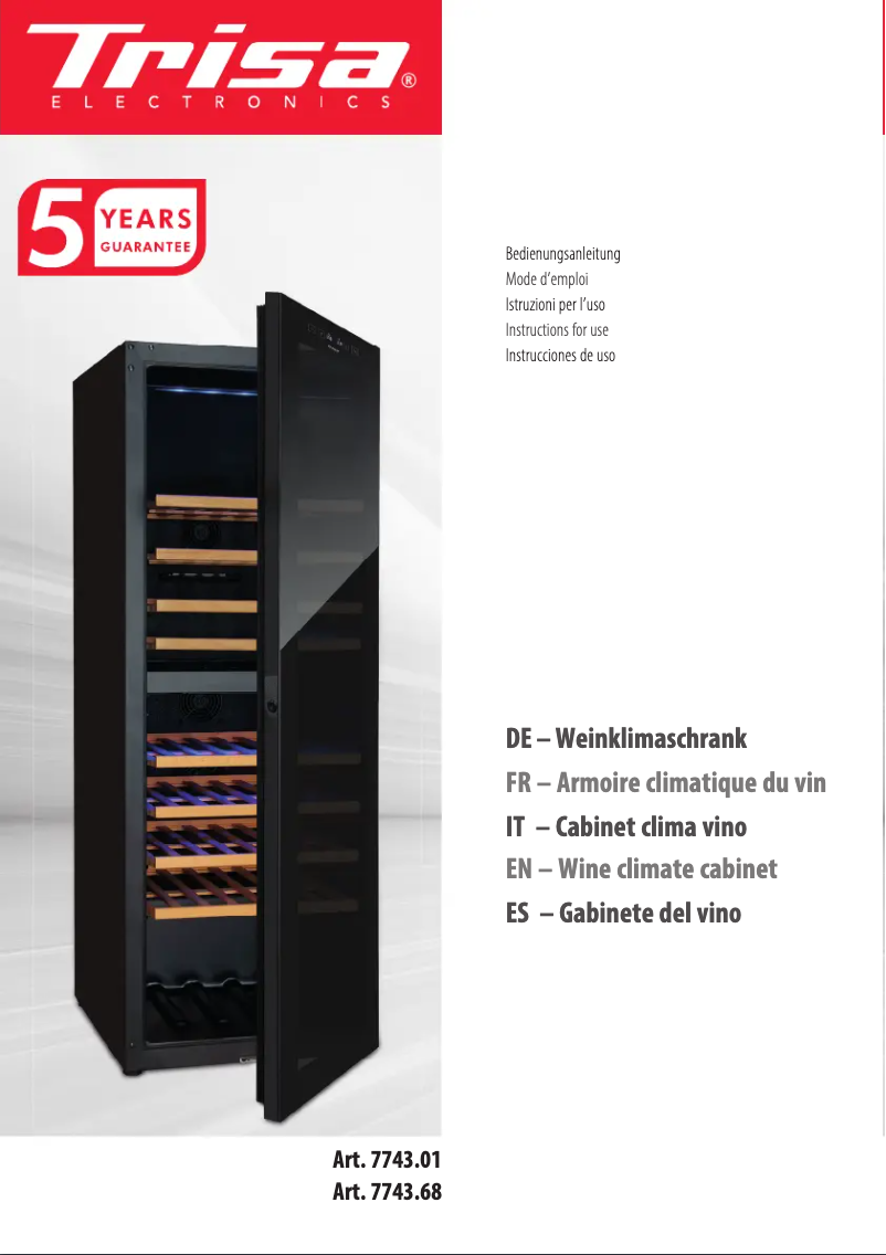 Page 1 de la notice Manuel utilisateur Trisa 7743