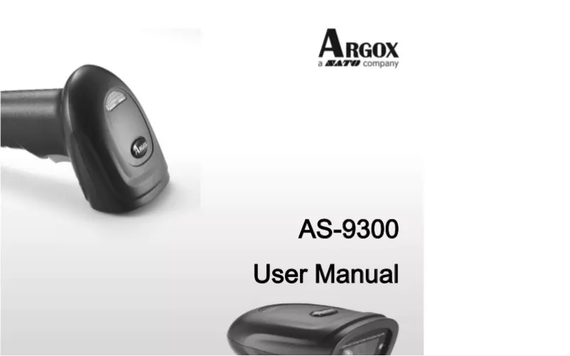 Page 1 de la notice Manuel utilisateur Argox AS-9300