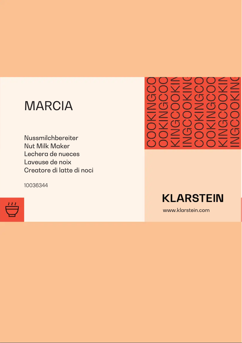 Page n°1 - Manuel utilisateur Klarstein Marcia
