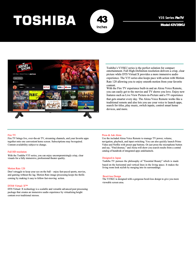 Image de la première page du manuel de l'appareil 43V35MU