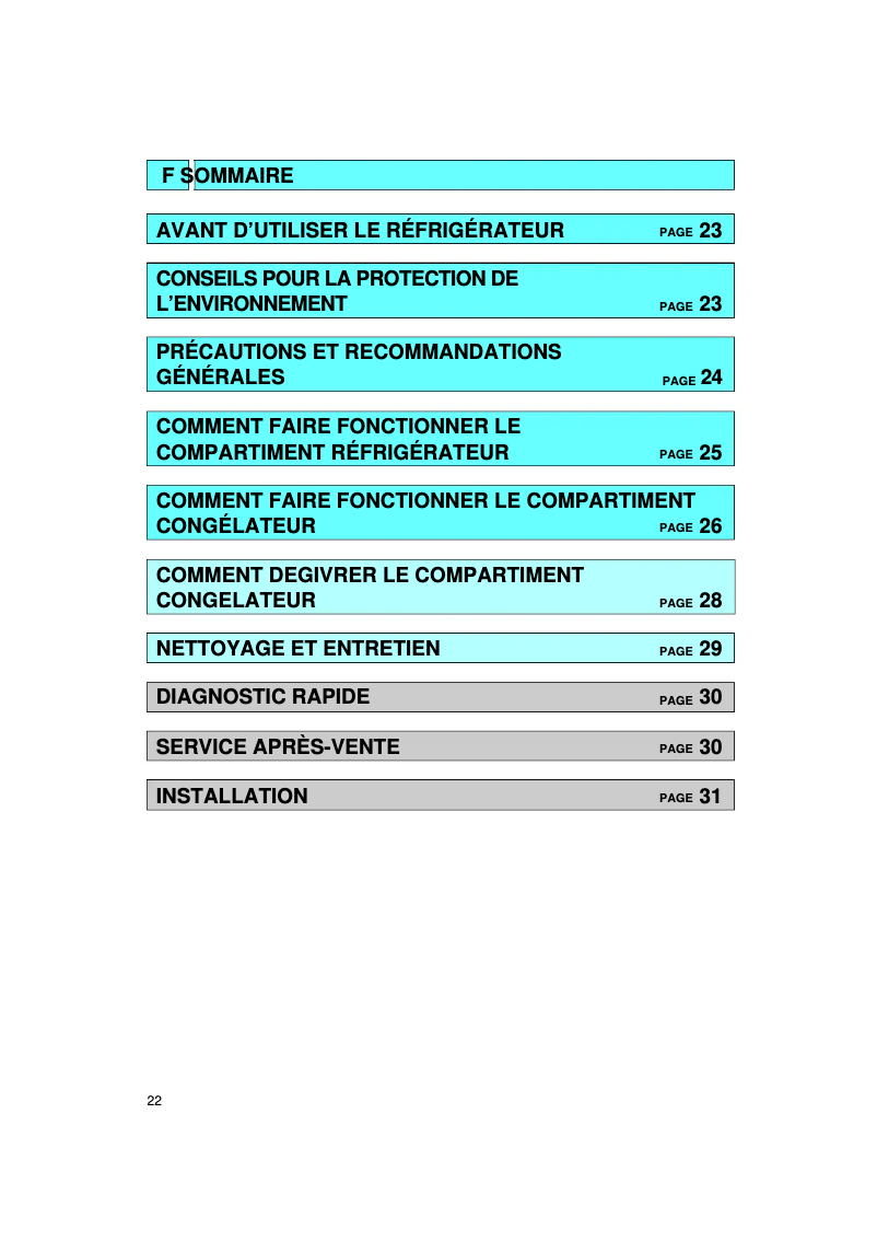 Page 1 de la notice Manuel utilisateur Whirlpool ARZ 825 G