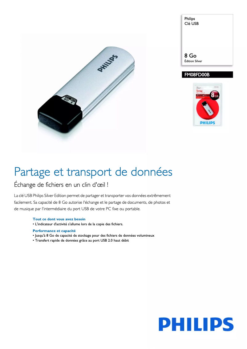Page n°1 - Fiche technique Philips FM08FD00B