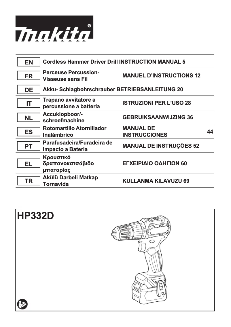 Image de la première page du manuel de l'appareil HP332D