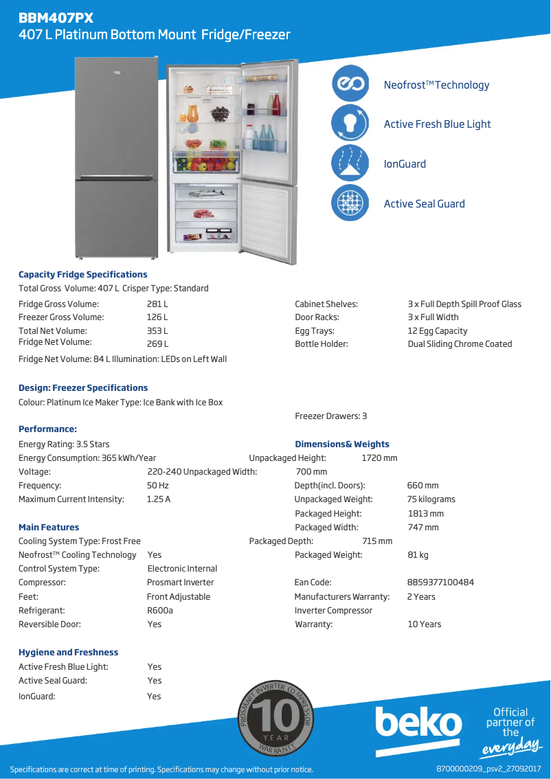 Image de la première page du manuel de l'appareil BBM407PX