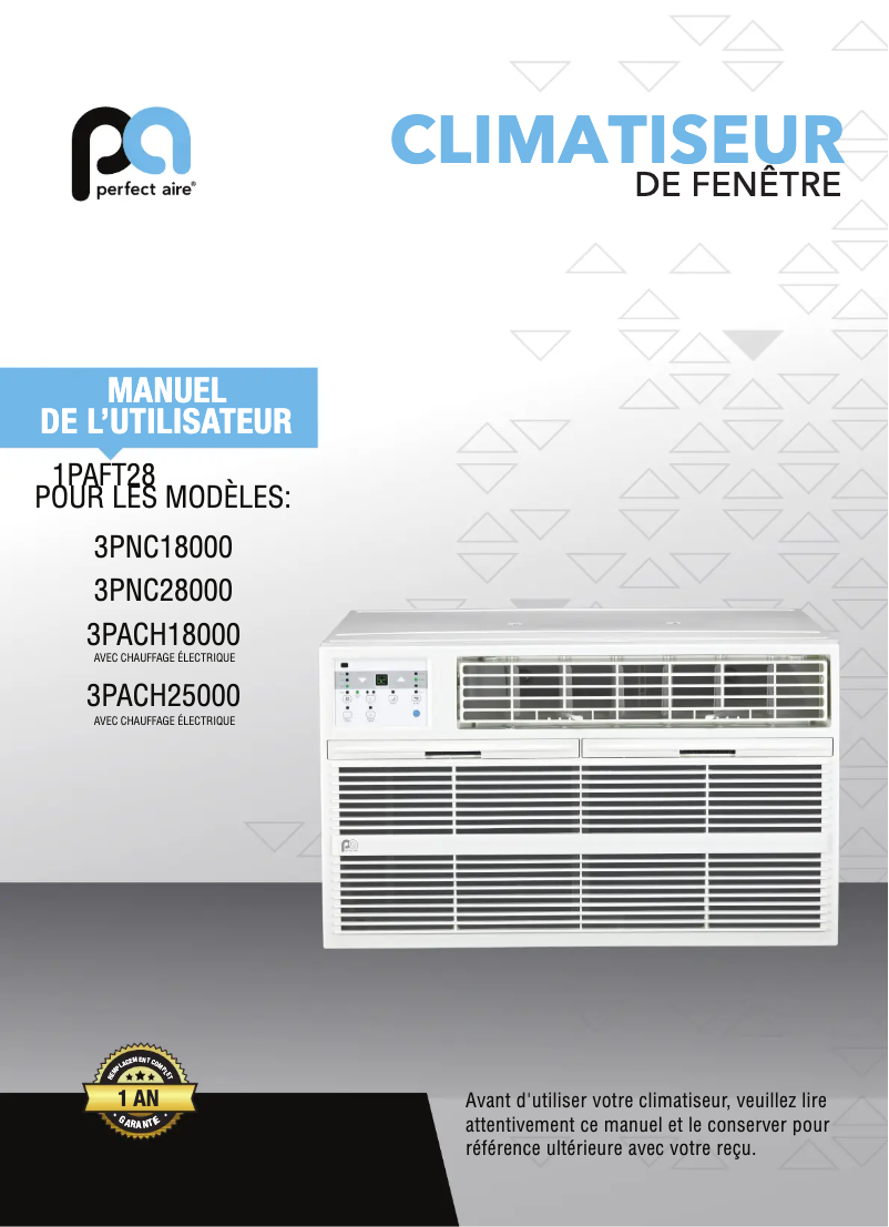 Image de la première page du manuel de l'appareil 3PACH18000