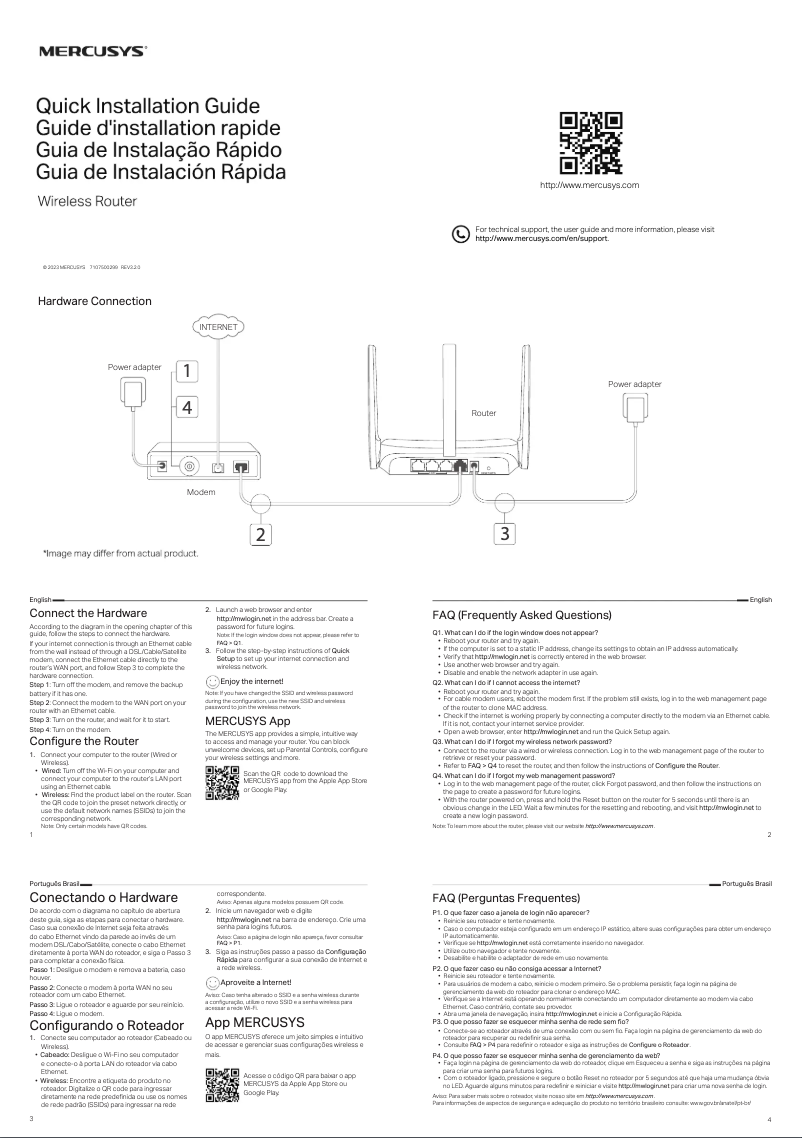 Page n°1 - Guide d'installation Mercusys MR27BE