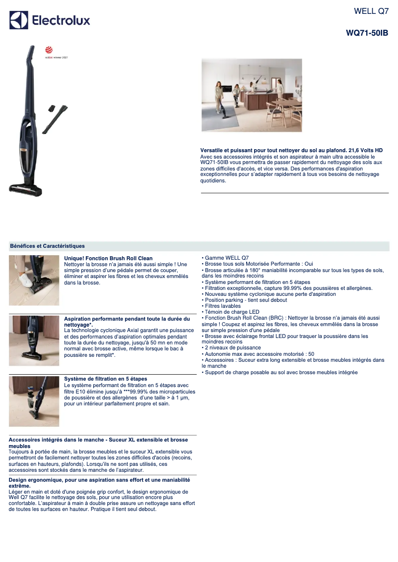 Image de la première page du manuel de l'appareil WELL Q7 WQ71-50IB