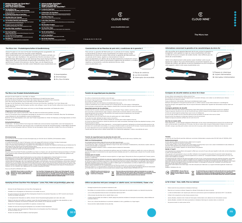 Page 1 de la notice Manuel utilisateur Cloud Nine Micro Iron
