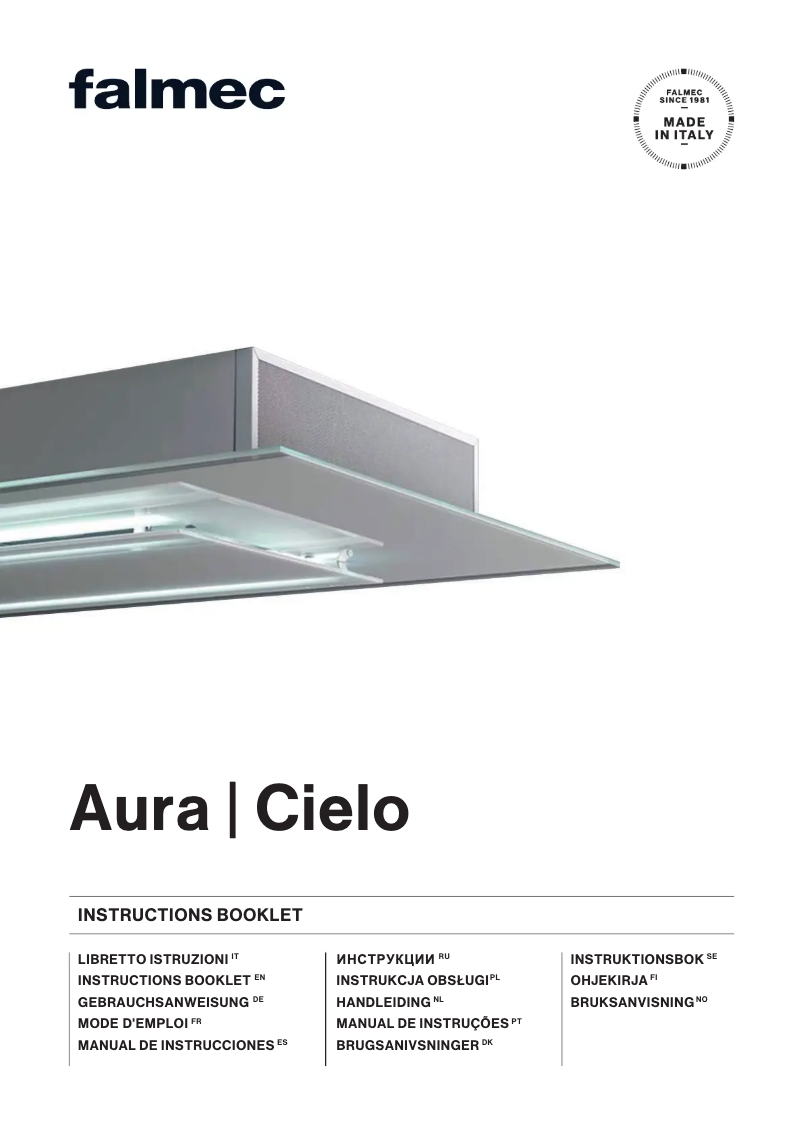 Page 1 de la notice Manuel utilisateur Falmec Aura