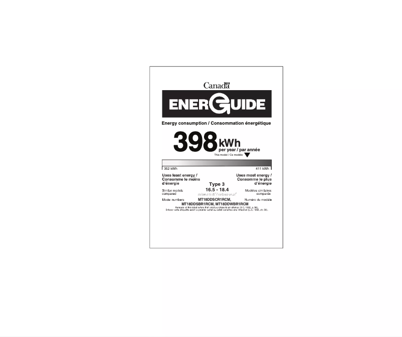 Image de la première page du manuel de l'appareil MT18DDSCR1RCM