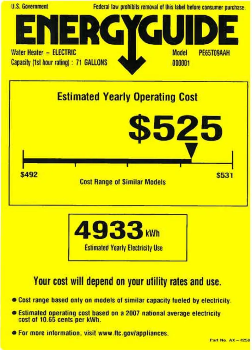 Image de la première page du manuel de l'appareil PE65T09AAH