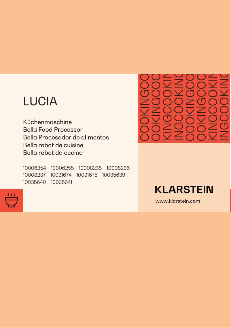 Page n°1 - Manuel utilisateur Klarstein Lucia