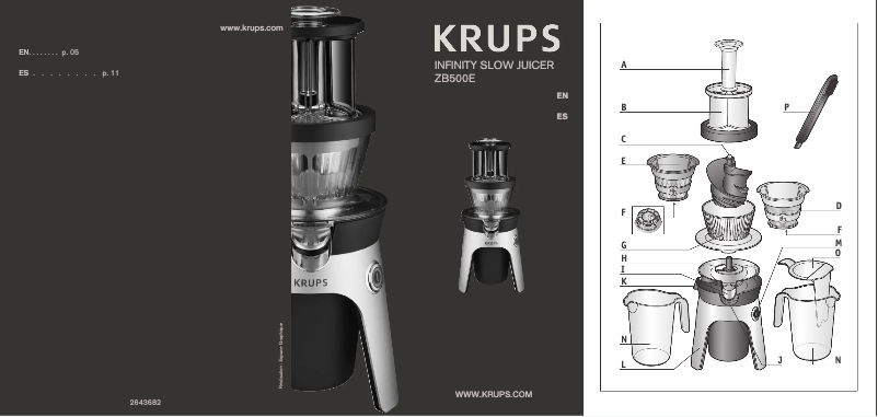 Page n°1 - Manuel utilisateur Krups Infiny ZB500E