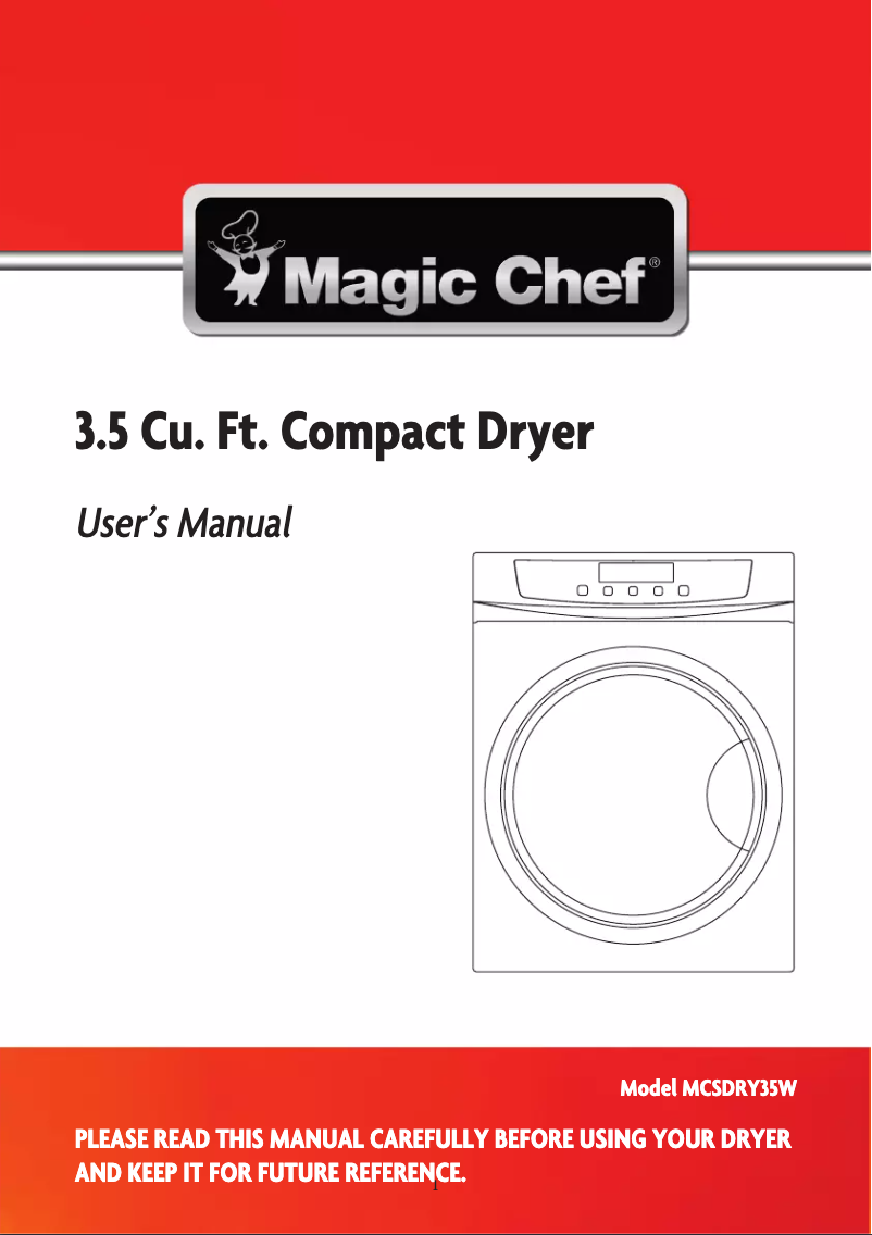 Imagen de la primera página del manual del dispositivo MCSDRY35W