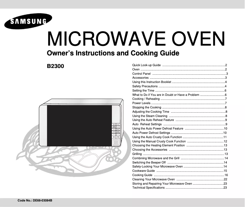 Image de la première page du manuel de l'appareil B2300