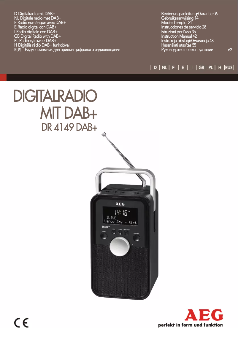 Page n°1 - Manuel utilisateur AEG DR 4149 DAB+