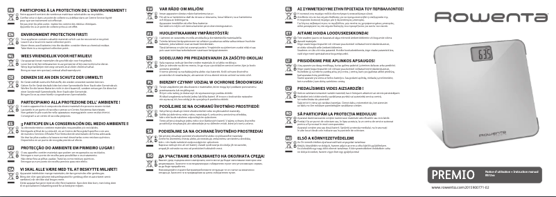 Page 1 de la notice Manuel utilisateur Rowenta Premio