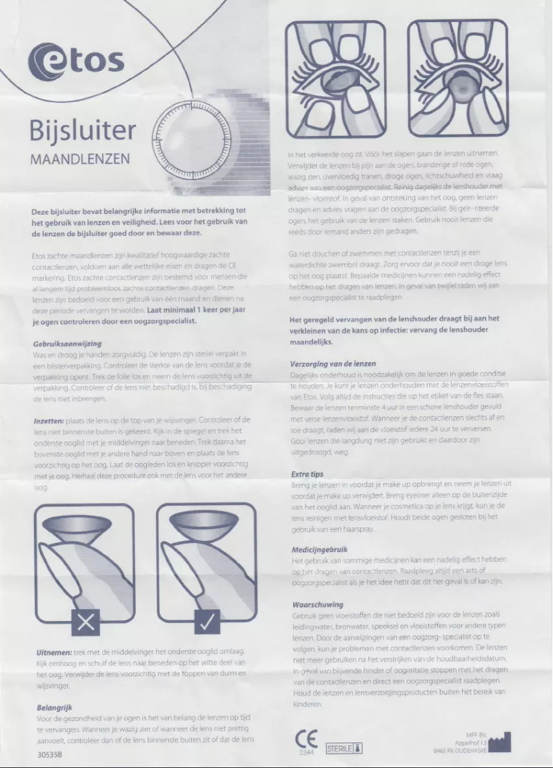 Page 1 de la notice Manuel utilisateur Etos Maand