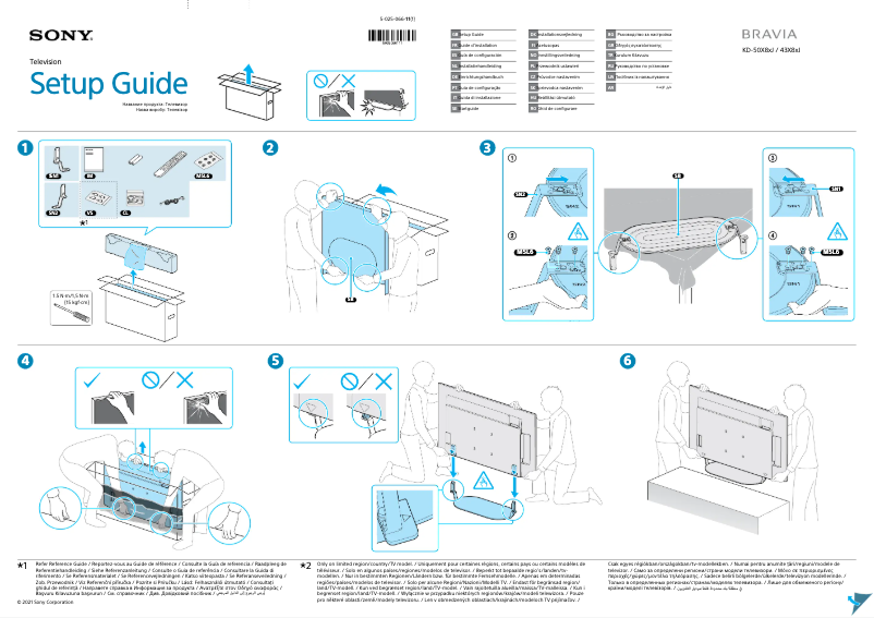 Page 1 de la notice Guide d'installation Sony KD-50X82J