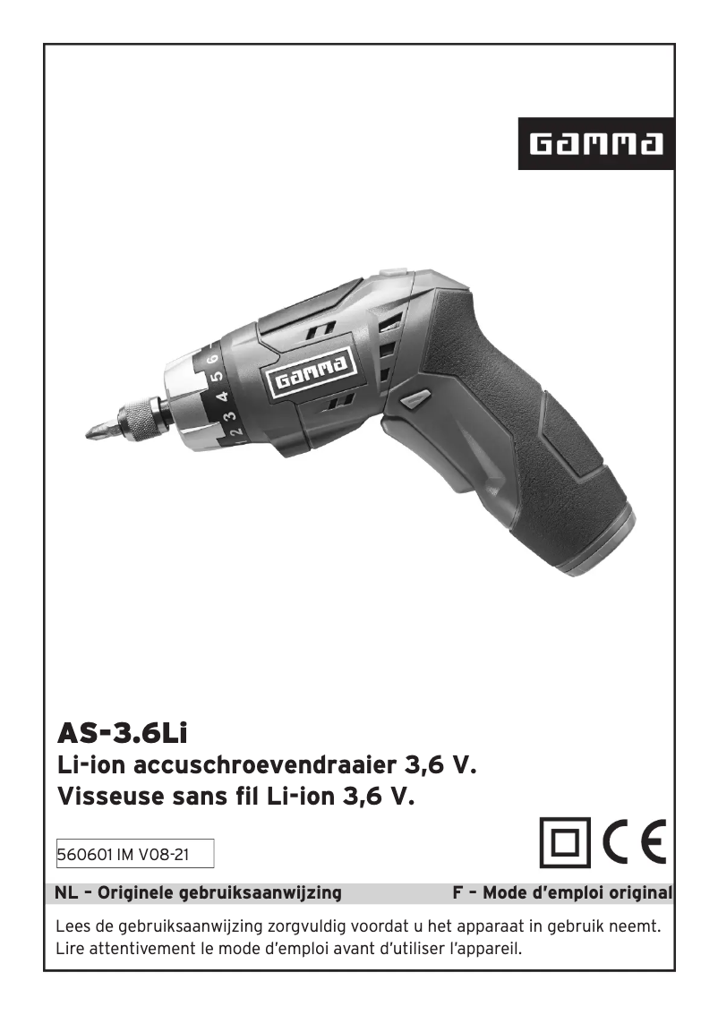 Page 1 de la notice Manuel utilisateur Gamma AS-3.6Li