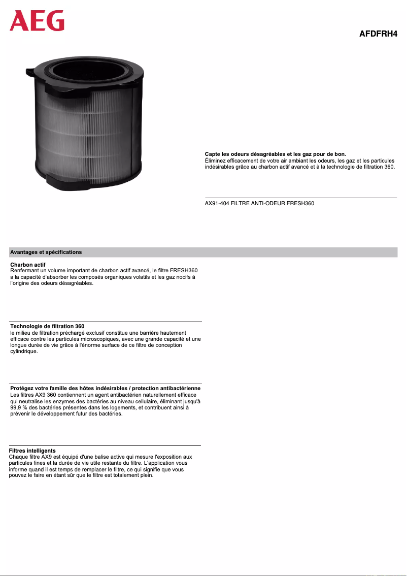 Page n°1 - Manuel utilisateur AEG AFDFRH4