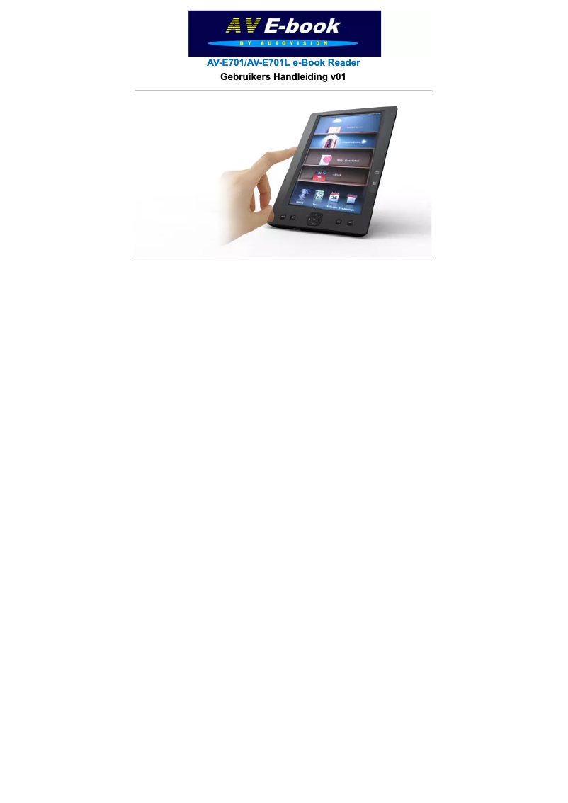 Page 1 de la notice Manuel utilisateur Autovision AV-E701