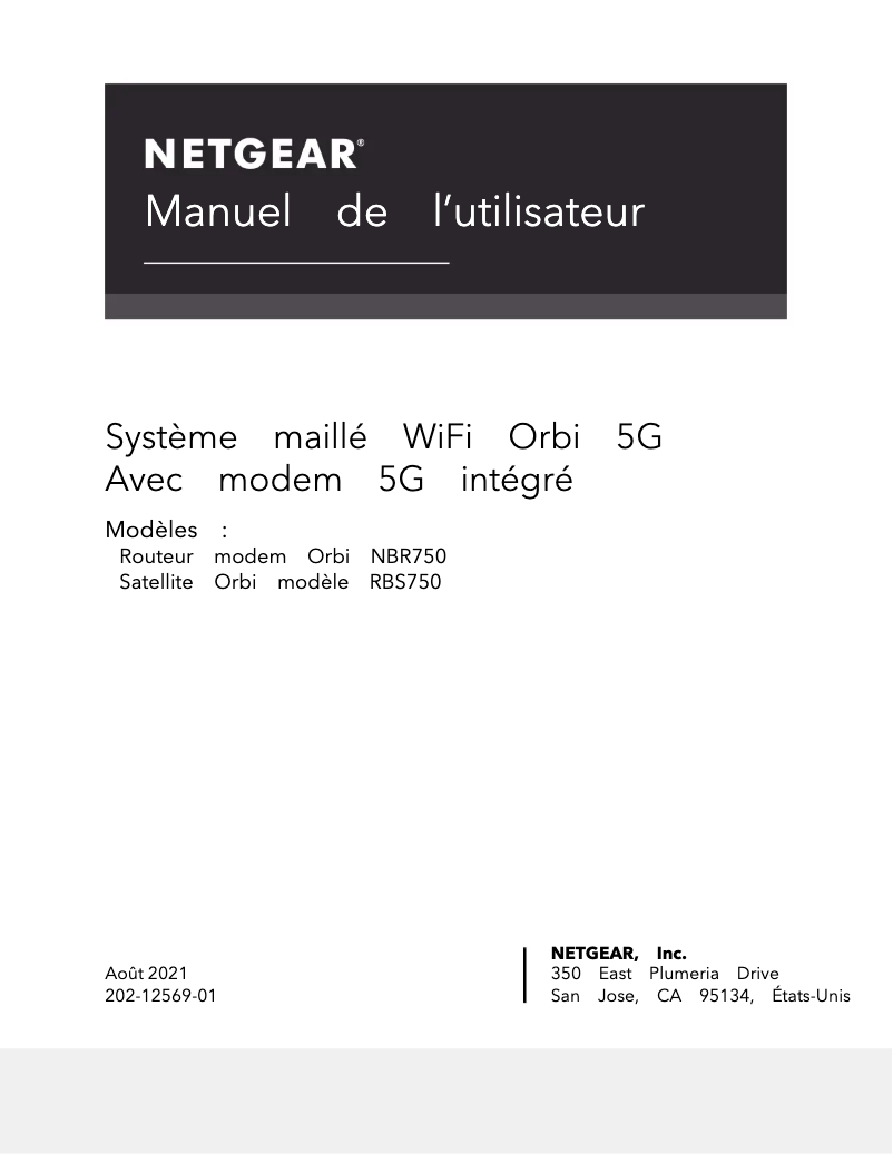 Page 1 de la notice Manuel utilisateur Netgear Orbi NBK752