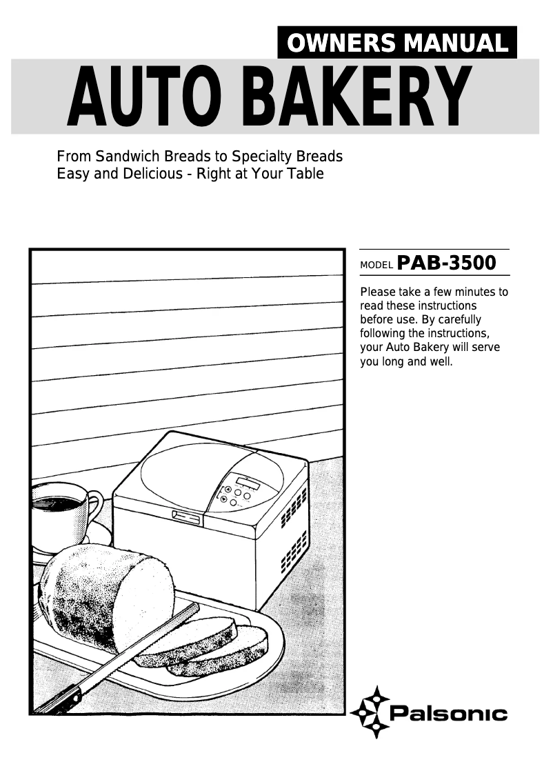 Page n°1 - Manuel utilisateur Palsonic PAB-3500