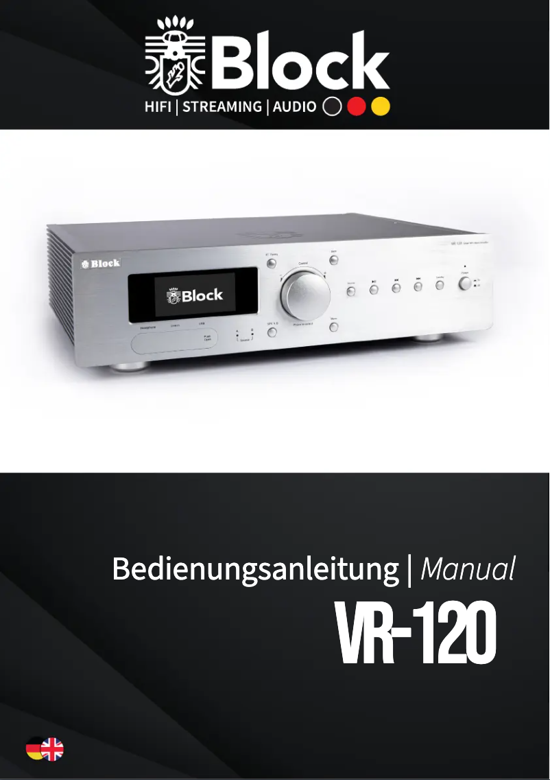 Page 1 de la notice Manuel utilisateur Block VR-120
