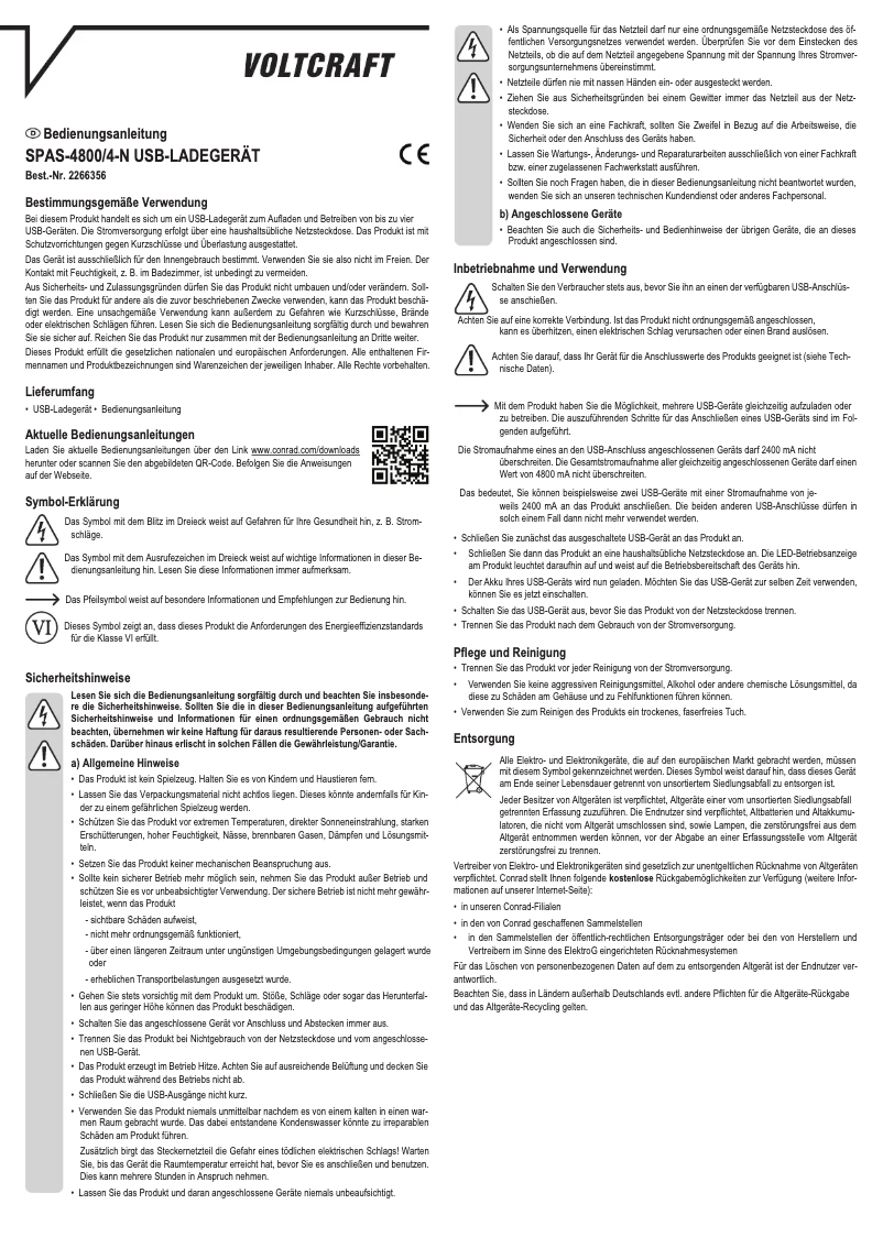 Image de la première page du manuel de l'appareil SPAS-4800/4-N