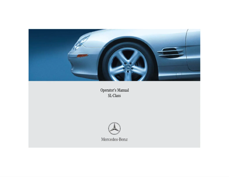 Page 1 de la notice Manuel utilisateur Mercedes-Benz SL 55 AMG (2005)