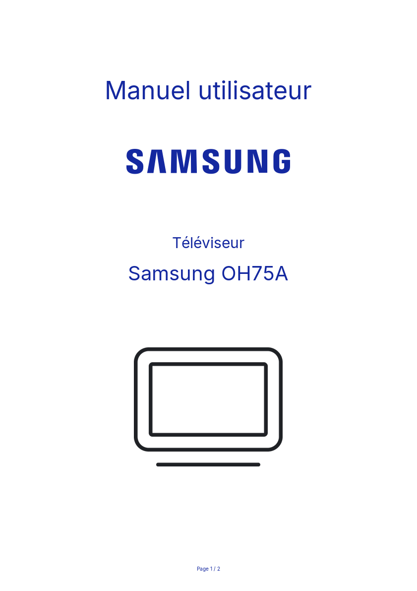 Image de la première page du manuel de l'appareil OH75A
