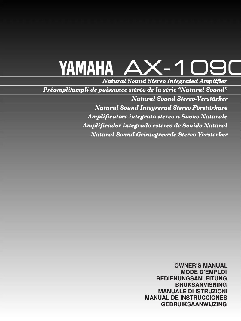 Page 1 de la notice Manuel utilisateur Yamaha AX-1090