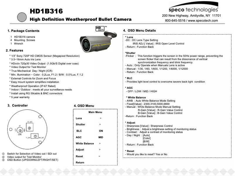 Image de la première page du manuel de l'appareil HD1B316
