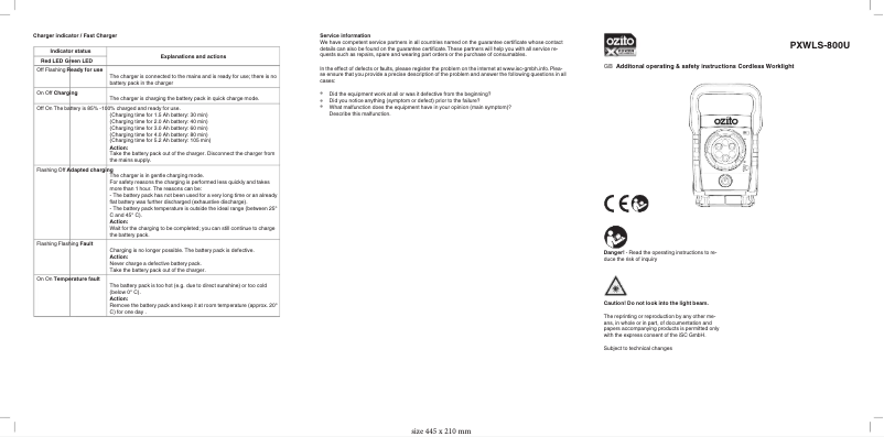 Page n°1 - Manuel utilisateur Ozito PXWLS-800U