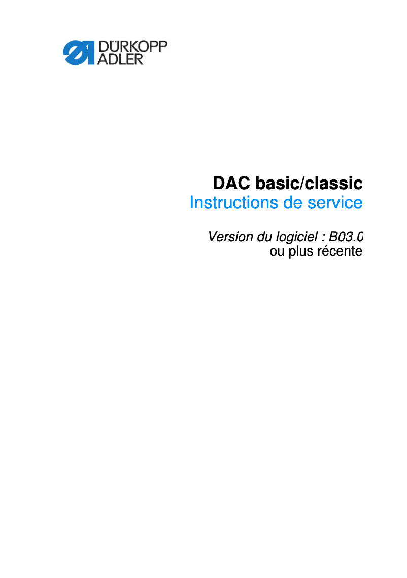 Image de la première page du manuel de l'appareil DAC eco M-Type