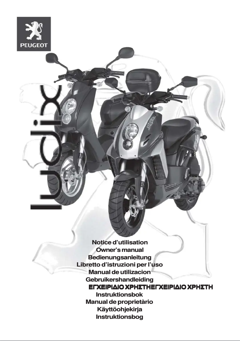 Page 1 de la notice Manuel utilisateur Peugeot Ludix