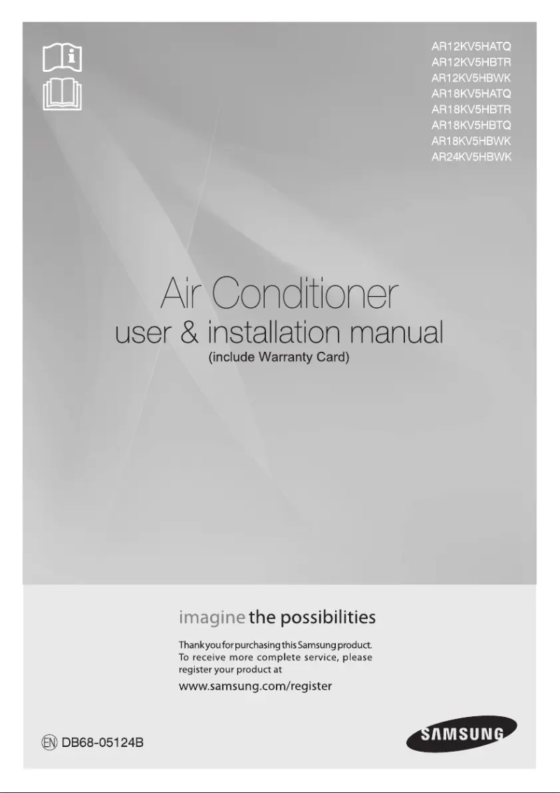 Page 1 de la notice Manuel utilisateur Samsung AR18KV5HBTRNNA