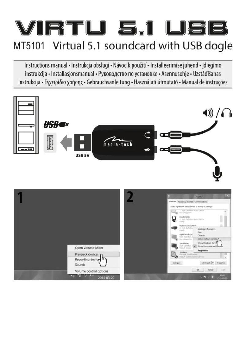Page n°1 - Manuel utilisateur Media-Tech VIRTU 5.1 USB MT5101