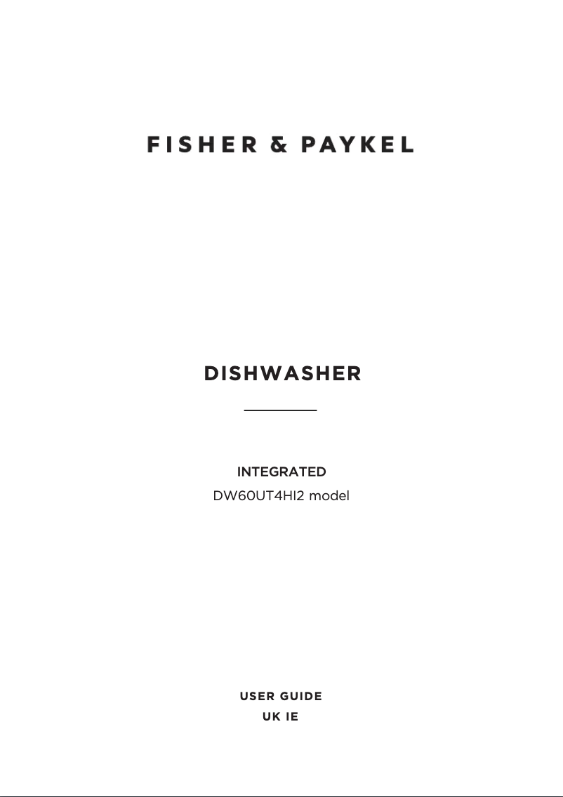 Page n°1 - Manuel utilisateur Fisher & Paykel DW60UT4HI2